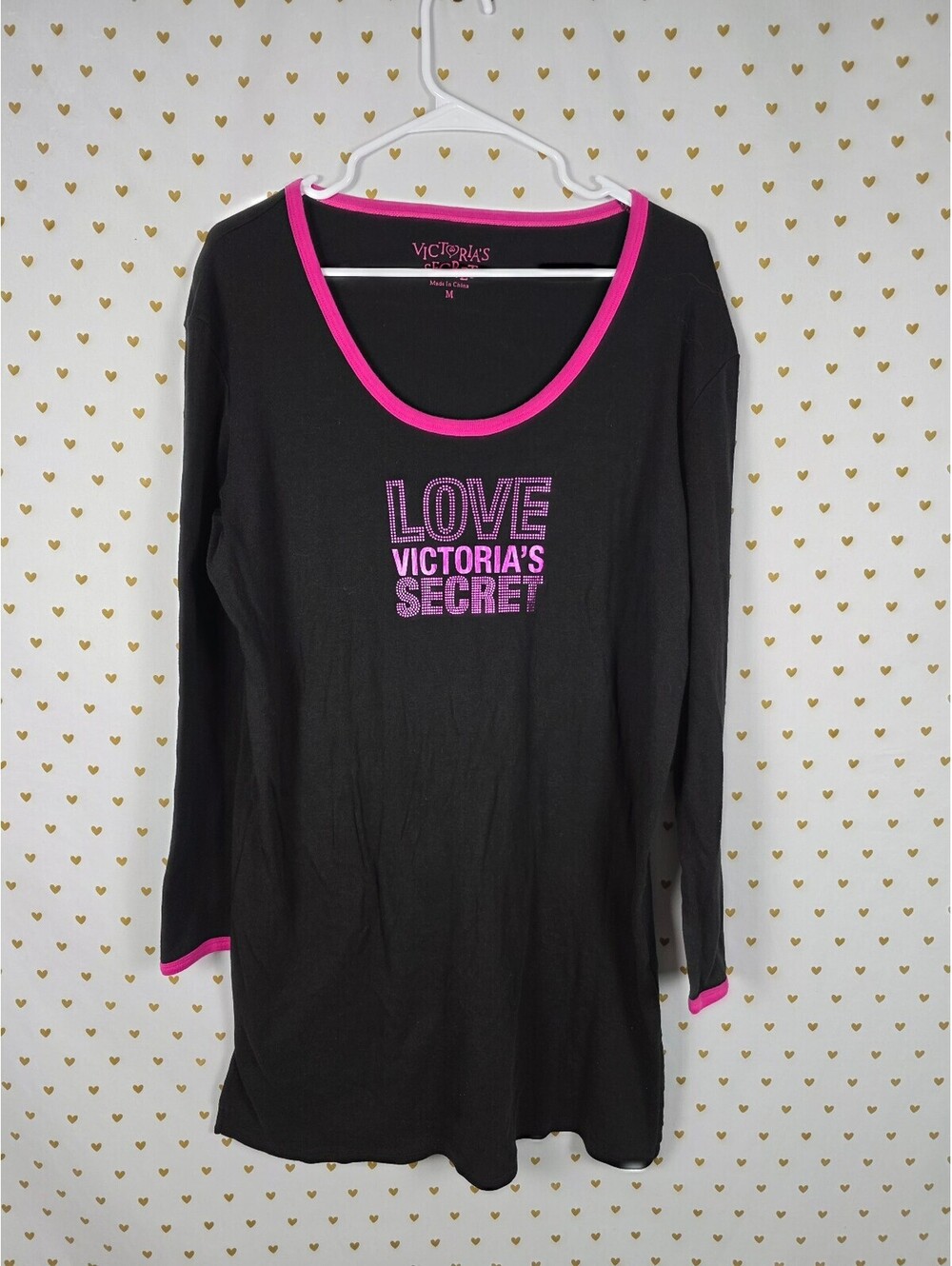 Victorias Secret Vintage Cotton Medium LOVE Logo Nightgown Sleep Shirt